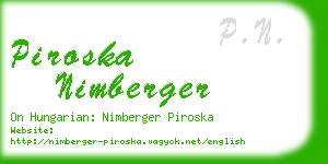 piroska nimberger business card